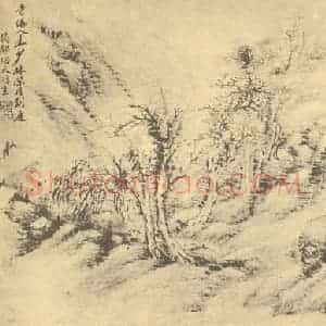 清代 顾麟士国画作品《山水图(七)》摘自 南画大成 续集二