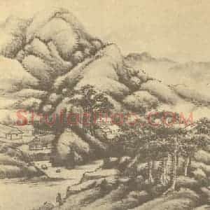清代 顾麟士国画作品《山水图(十五)》摘自 南画大成 续集二