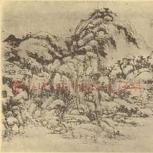 清代 王原祁国画作品《山水图(四)》摘自 南画大成 续集二