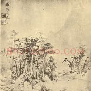清代 王翚国画作品《山水图(十二)》摘自 南画大成 续集二