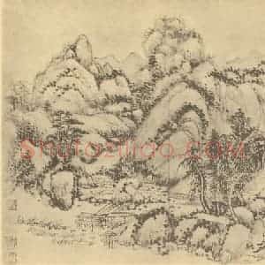 清代 王原祁国画作品《山水图(八)》摘自 南画大成 续集二