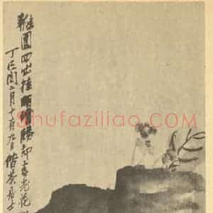 清代 吴昌硕国画作品《秋海棠》摘自 南画大成 续集三