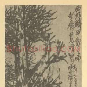 清代 吴昌硕国画作品《松树》摘自 南画大成 续集三
