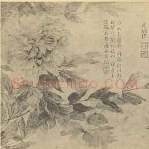 清代 恽寿平国画作品《牡丹》摘自 南画大成 续集三