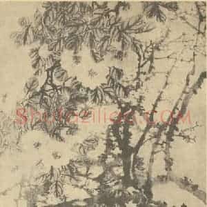 清代 赵之谦国画作品《梅花·茶花》摘自 南画大成 续集三