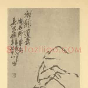 清代 吴昌硕国画作品《枯木兰石》摘自 南画大成 卷二