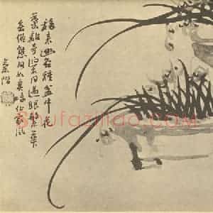 清代 汤燮国画作品《兰》摘自 南画大成 卷二