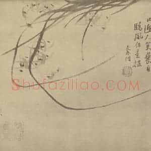 清代 汤燮国画作品《兰》摘自 南画大成 卷二