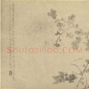 清代 王正国画作品《菊》摘自 南画大成 卷二
