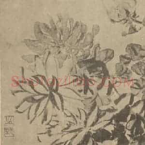 清代 赵之谦国画作品《菊》摘自 南画大成 卷二