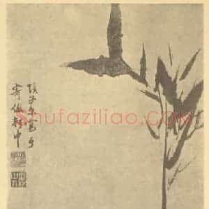明代 项元汴国画作品《竹菊》摘自 南画大成 卷二