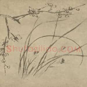 清代 释道济国画作品《梅兰》摘自 南画大成 卷二
