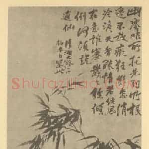 清代 释道济国画作品《兰竹梅石》摘自 南画大成 卷二