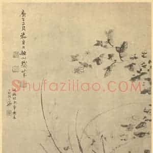清代 张问陶国画作品《兰菊》摘自 南画大成 卷二