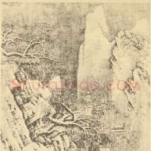 元代 元人国画作品《达磨面壁图》摘自 南画大成 续集四·补遗