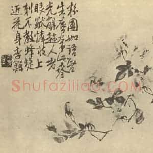 清代 李鳝国画作品《月季》摘自 南画大成 续集四·补遗