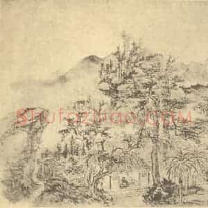 清代 髡残国画作品《山水图(一)》摘自 南画大成 续集四·补遗