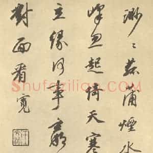 清代 华岩·山水册·王文治题跋(六)