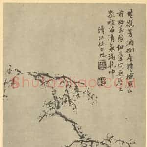清代 林令旭国画作品《梅花(六)》摘自 南画大成 卷三