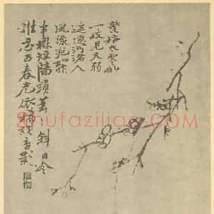 清代 陈撰国画作品《梅花》摘自 南画大成 卷三