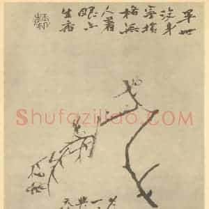 清代 陈撰国画作品《梅花》摘自 南画大成 卷三