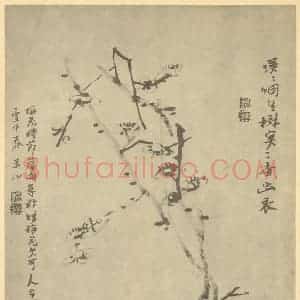 清代 陈撰国画作品《梅花》摘自 南画大成 卷三