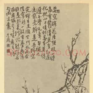 清代 李鳝国画作品《梅花》摘自 南画大成 卷三