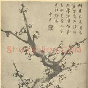清代 项奎国画作品《梅花》摘自 南画大成 卷三