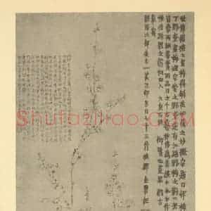 清代 金农国画作品《梅花》摘自 南画大成 卷三