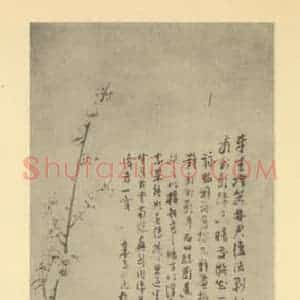 清代 杭世骏国画作品《梅花》摘自 南画大成 卷三