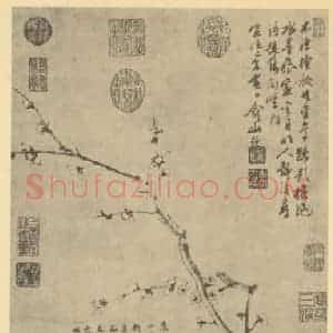 元代 陈立善国画作品《梅花》摘自 南画大成 卷三