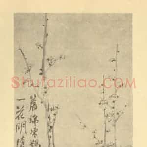 清代 鲁一同国画作品《梅花》摘自 南画大成 卷三