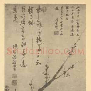 明代 项圣谟国画作品《梅花(十一)》摘自 南画大成 卷三