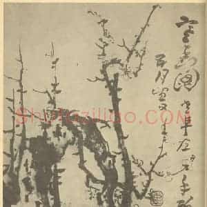 清代 高凤翰国画作品《梅花(二)》摘自 南画大成 卷三
