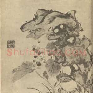 清代 汪恭国画作品《秋海棠图》摘自 南画大成 卷四