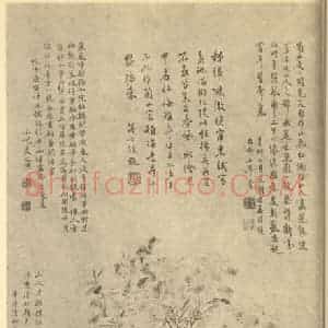 清代 方畹仪国画作品《盆花》摘自 南画大成 卷四
