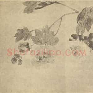 清代 吴允楷国画作品《芙蓉菊》摘自 南画大成 卷四