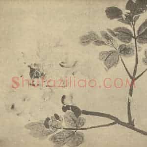 清代 王正国画作品《牡丹》摘自 南画大成 卷五