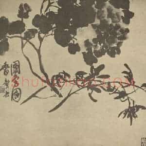 清代 吴昌硕国画作品《国色国香》摘自 南画大成 卷五