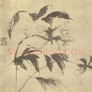 明代 徐渭国画作品《芍药》摘自 南画大成 卷五