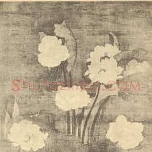 明代 许仪国画作品《荷花图》摘自 南画大成 卷五