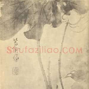 清代 朱耷国画作品《荷花图》摘自 南画大成 卷五