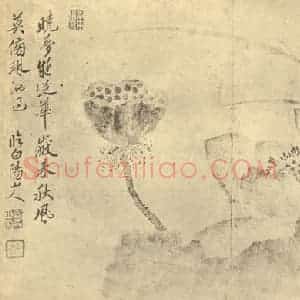 清代 恽寿平国画作品《荷花图》摘自 南画大成 卷五