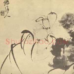 清代 李鳝国画作品《荷花图》摘自 南画大成 卷五