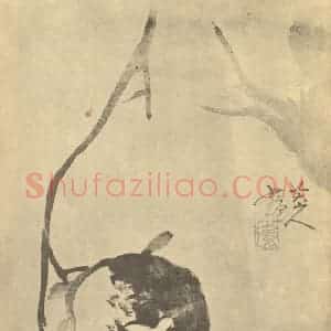 清代 朱耷国画作品《石榴》摘自 南画大成 卷五