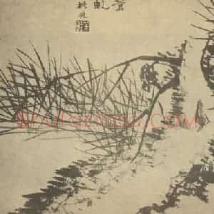 清代 王学浩国画作品《画松》摘自 南画大成 卷五