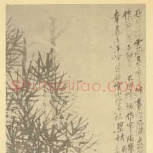 清代 吴昌硕国画作品《画松》摘自 南画大成 卷五
