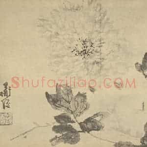 明代 陈淳国画作品《牡丹》摘自 南画大成 卷五