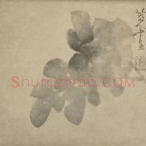 清代 朱耷国画作品《牡丹》摘自 南画大成 卷五