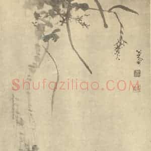清代 朱耷国画作品《花鸟》摘自 南画大成 卷六